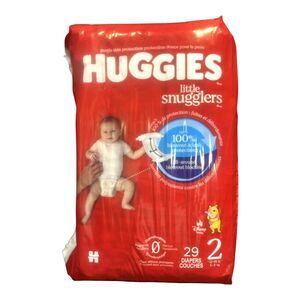 4X Huggies Little Snugglers Size 2 Up To 10 Pounds Disposable 29 Count Bag New
